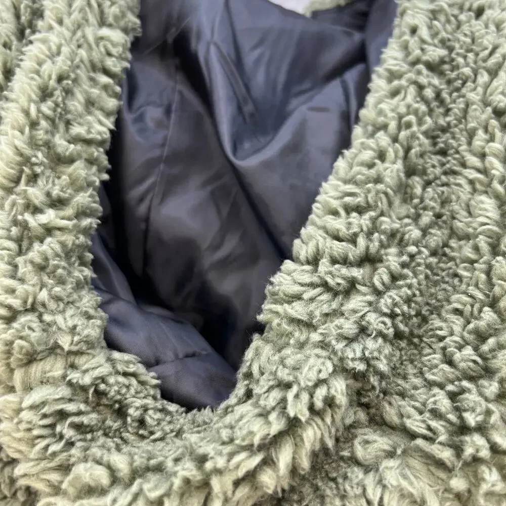 NWT Zyia Active Women's Long Hooded Teddy Jacket Lined Size Small Olive - Picture 11 of 13